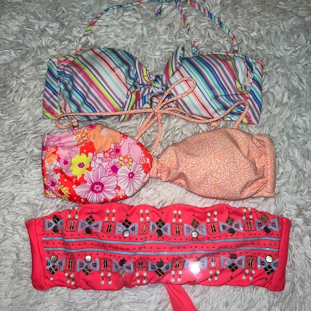 Victoria's Secret strapless Bikini Top lot 3pc size med